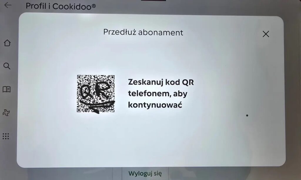 Kod QR do aktywacji darmowego abonamentu Cookidoo na Thermomixie TM7